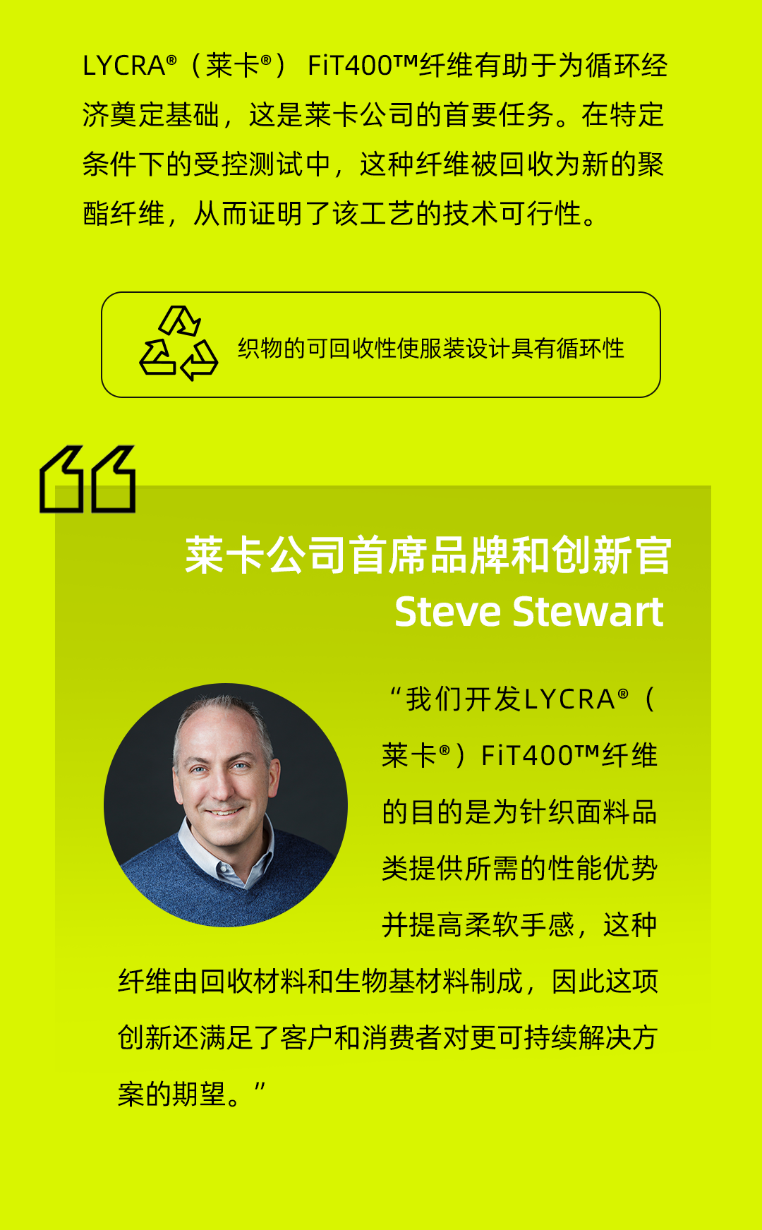 萊卡公司推出新型 LYCRA&reg;（萊卡&reg;） FiT400&trade; 纖維